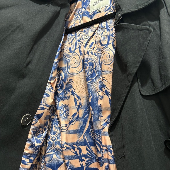 JEAN PAUL GAULTIER TARGET TRENCH COAT 12 BLACK WINTER DESIGNER - Picture 8 of 16